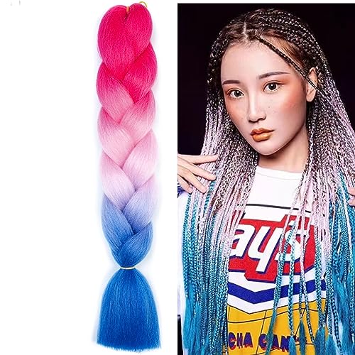 Braiding Hair Extensions Braiding Hair Fashion Synthetic Braid Hair Extensions for Women Braiding Coloured Hair for Braiding DIY Wigs Cosplay (Bl