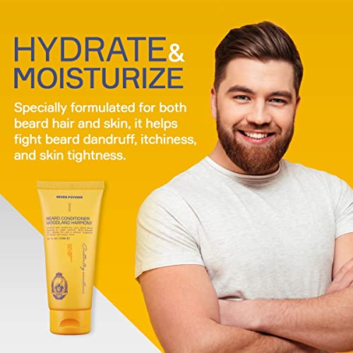 Seven Potions Beard Conditioner for Men – Prevents Beard Itch and Dandruff – Natural, Vegan, Cruelty Free – (Woodland Harmony, 100ml)