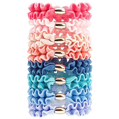 GYGYL 8Pcs Black Hair Ties for Women Girls, Elastics Hair Bands Ponytail Holders for Thick Hair, No Damage No Crease Hair Elastics