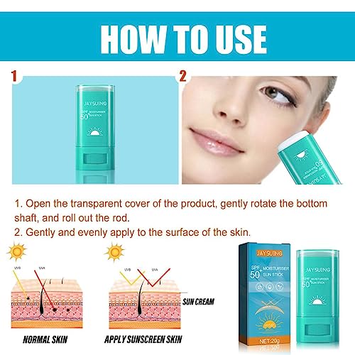 SPF50 Moisturiser Sunscreen Stick,Sheer Dry-Touch Face & Body Stick,Moisturizing Face Serum Sunscreen,for Face & Body, Sweat- & Water-resistant s
