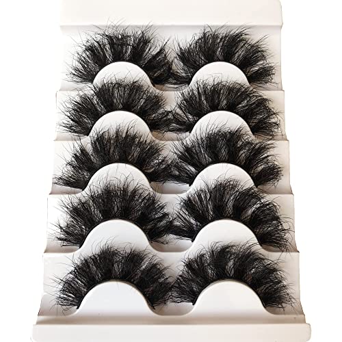 Gmagictobo False Eyelashes Fluffy 3D Faux Mink Lashes 22MM Dramatic False Lashes Pack Long Thick Volume Soft Strip Fake Eye Lashes 5 Pairs Multip
