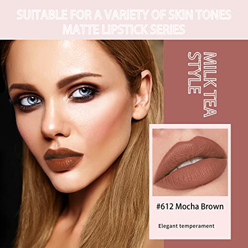 Matte Lipsticks for Women Long Lasting,Waterproof Moisturizer Pink Lipstick Non Stick Cup Velvet Lipstick,Not Fade Matte Lip Gloss,Tinted Lip Bal