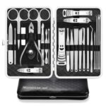 Manicure Set Professional Nail Clippers Kit Pedicure Care Tools 23pcs Stainless Steel Grooming Tools With Black PU Leather Case for Travel or Hom