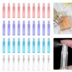 KITERI 40 Pcs Mini Spray Atomizer Empty Bottles, 2ml Mini Spray Bottle Refillable Perfume Empty Sample Bottle Sprayer Portable Mist Plastic Sampl