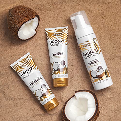 Bronze Ambition 2 in 1 Tan Primer/Remover & Glow & Go (200ml) - The Perfect Tanning Combination. With a Tropical Coconut Fragrance