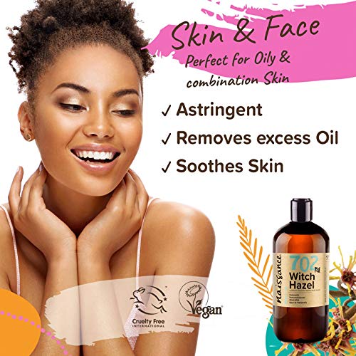 Naissance Distilled Witch Hazel (no. 702) 500ml - Pure, Natural, Cruelty Free, Vegan - Cleansing & Toning - Aromatherapy, Skincare and DIY Beauty