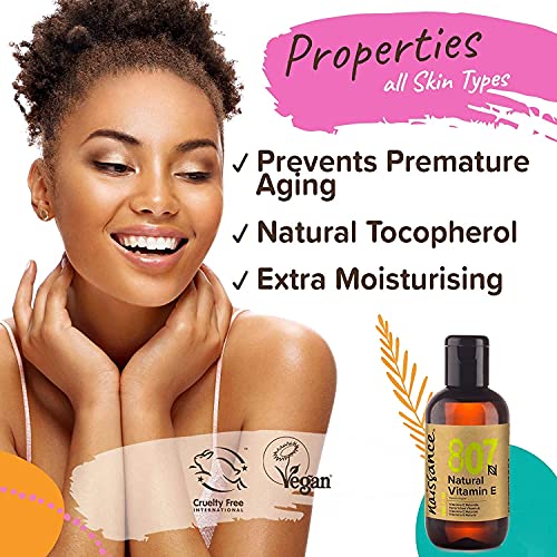 Naissance Vitamin E Oil (no. 807) 100ml - Natural, Vegan, Cruelty Free, Hexane Free, No GMO
