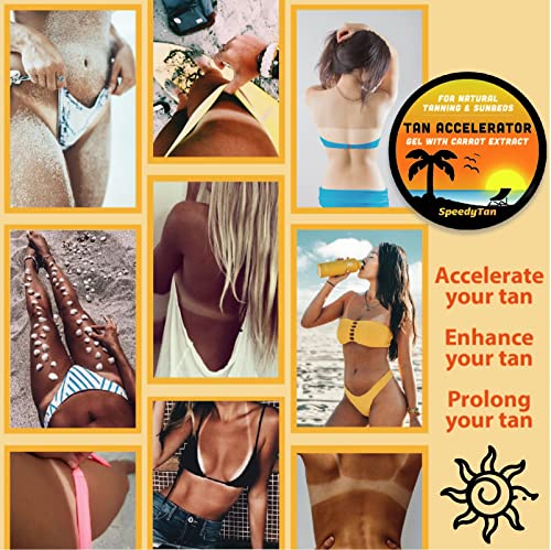 Premium Tan Accelerator Gel - For Sunbed Use & Natural Tanning - All Natural Tanning Accelerator With Carrot Tanning Oil - UK Based Brand