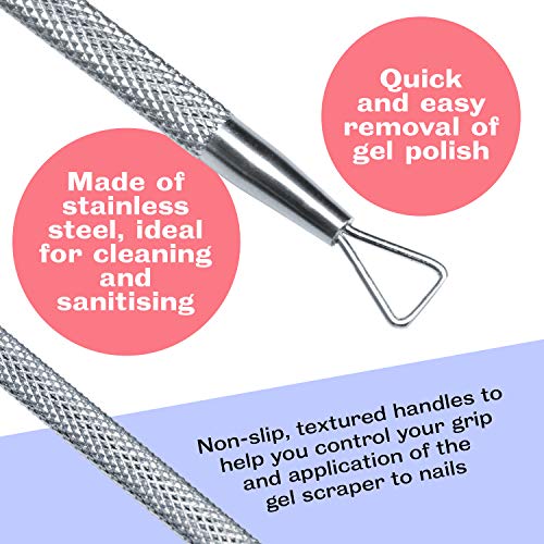 Mylee Gel Polish Scraper – Professional Nail Tool for Removing UV Manicure Treatment – Stainless Steel Metal Prep Remover Pusher for Easy Surface