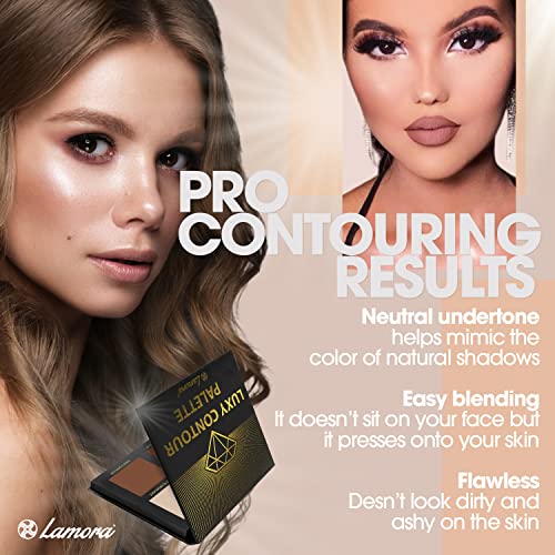 Contour Pallet Makeup Powder Contour Kit - Contour Palette With Mirror - 4 Highly Pigmented Matte Colors For Contouring And Highlighting - Vegan,