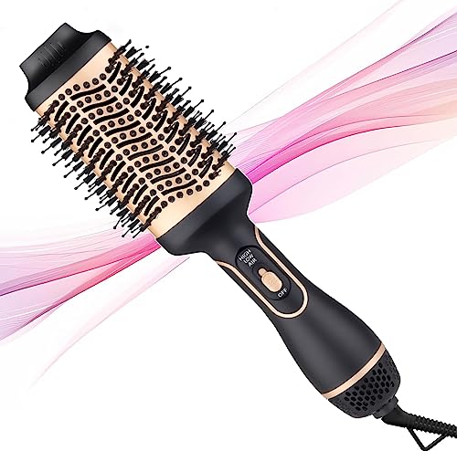 Hair Dryer Brush, Hot Air Brush for Fast Drying, Hair Dryer and Styler for Salon Results, Negative Ionic Curler Straightening Comb, 4 in 1 Hot Ai
