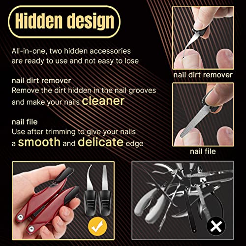 Nail Clippers for Thick Nails Heavy Duty,Ingrown Thick Toenails Scissors with Nail File(4 Pcs Set)