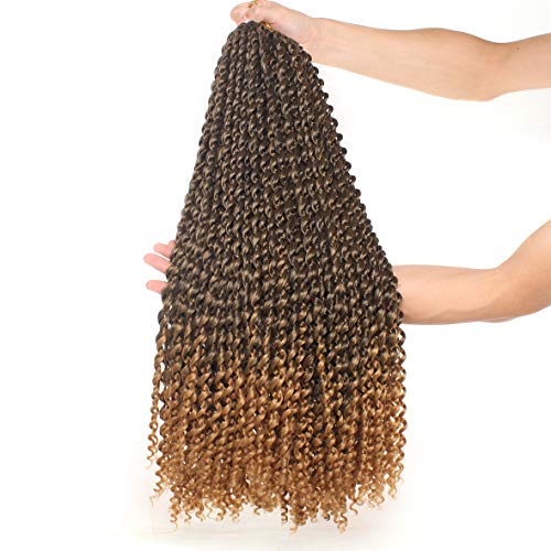 Leeven 7 Packs Water Wave Braiding Hair for Butterfly Faux Locs 24 Inch Long Water Wave Crochet Hair Hot Water Setting Passion Twists Braiding Ha