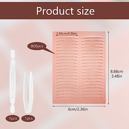 Eyelid Lifter Strips, 800 Pcs Invisible Eyelid Tape Self-Adhesive Double Eyelid Tapes Stickers Instant Eye Lid Lift with Tweezers for Hooded, Dro