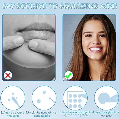 252pcs Day and Night Spot Patches, Translucent Hydrocolloid Spot Stickers for Facial Pimple, Effective Reduce Blemishes and Spots Cover Fit for A