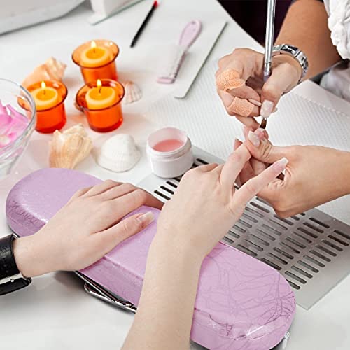 Nail Arm Rest Soft Pink Manicure Hand Pillow Professional Table Desk Station Microfiber Leather for Salon Home Use Nail Technician Beginner