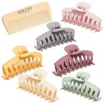 Solest London Hair Claw Clips - Pack of 6 Claw Clip for Women and Girls - 6 Trendy Coloured Claw Clip - 4.3 inch - Hair Claw Clips for all Hair w