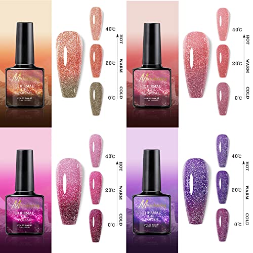 Colour Changing Gel Nail Polish Set,Requires Drying Under UV/LED Lamp Nail Gel Polish Set,Color is Bright and Moist Gel Nail Varnish Set, Easy to