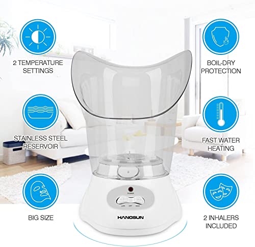 Hangsun Facial Steamer FS80 Face Steamer Professional Facial Mist and Sauna Inhaler Spa For Acne Treatment (with Aromatherapy Diffuser)