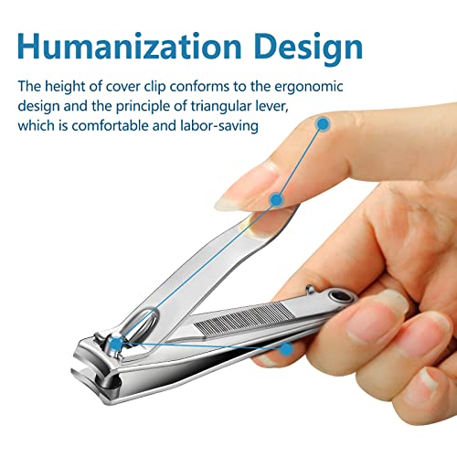 AZLIFEEU Nail Clippers 2 Pack Nail Cutter for Thick Toenails, Toenails Clippers with Heavy Duty Stainless Steel