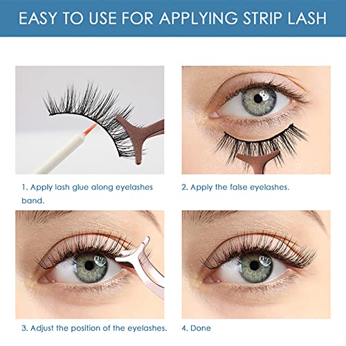 Eyelash Glue Waterproof Professional Latex Free Glue for Sensitive Eye Strong Hold False Eyelashes Adhesive for Strip Lashes Fast Drying Lash Glu