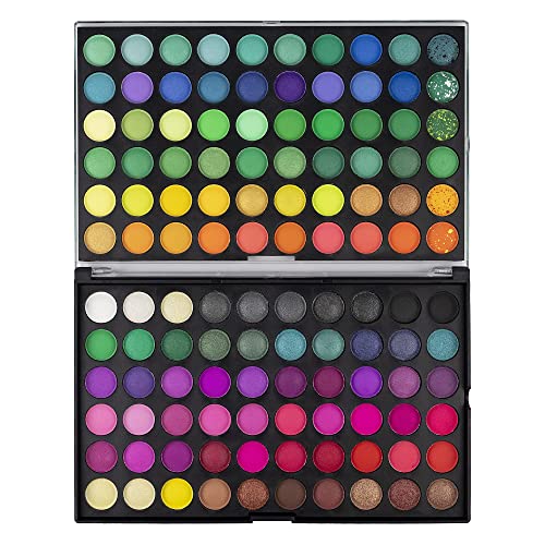 LaRoc 120 Colour Eyeshadow Palette Makeup Set, MUA Eye Shadow Make Up, Glitter Eyeshadow & Shimmer Eyeshadow Foils to Matte & Neon, High Impact P