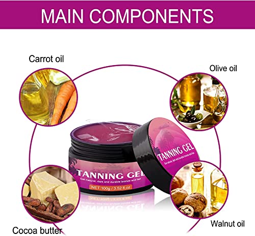 Extreme Dark Intensive Tanning Luxe Gel with Fruit Aroma, Sunbed Tanning Accelerator, Peach/Watermelon Tanning Gel, Achieve a Natural Tan with Na