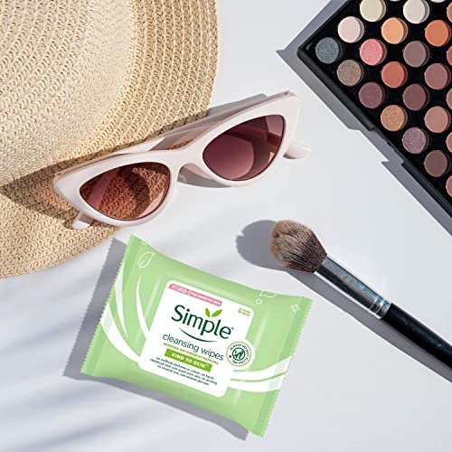 Simple Facial Cleansing Wipes Kind to Skin Sensitive 25's (3 Packs)