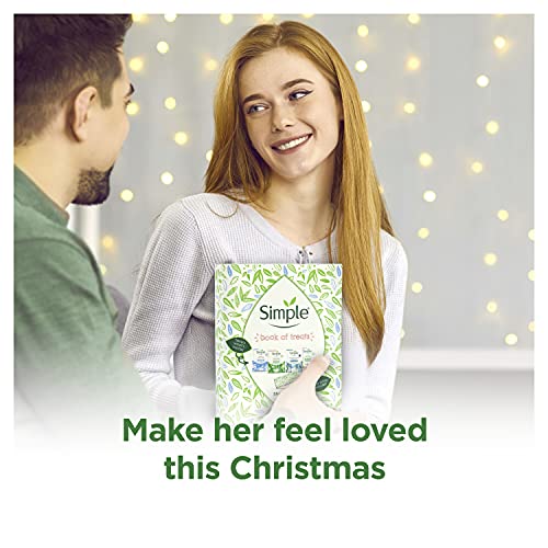 Simple Book of Treats Four Sheet Masks for every skin condition with a stretch head band Gift Set Festive gifts for Women 4 piece