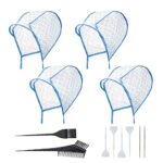 NITAIUN 12 Pcs Hair Highlighting Kit, 4 Pcs Hair Disposable Frosting Cap with Plastic Hook Needles, 2 Hair Dye Comb Hair Dye Brushes Salon Home U