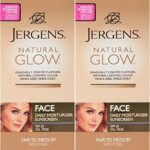 Jergens Glow Face Daily Moisturizer Sunscreen SPF 20, Fair to Med, 2 Ounce - 2 Pack by Jergens