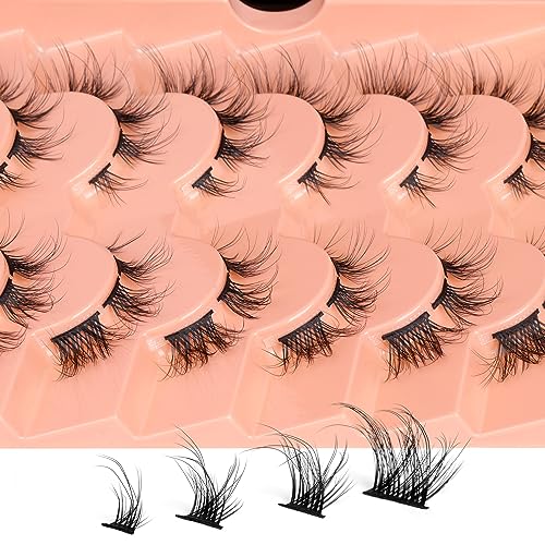 Eyelashes Extension Kit Cluster Lashes Cat Eye Lashes Faux Mink Lashes With Strong Hold Bond and Seal Lashes Glue And Tweezers False Eyelashes Na