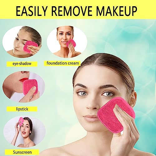 BloomSesame Makeup Remover Cloths for Face, Eye, Lips - Reusable Makeup Remover Pads Soft Microfiber Facial Cleansing Cloths 5 x 5 inch 6 Pack (D