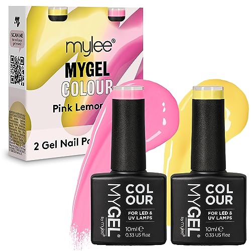 MYGEL by Mylee Gel Nail Polish Duo Colour Set 2x10ml - UV/LED Soak-Off Nail Art Manicure Pedicure for Professional, Salon & Home Use - Long Lasti