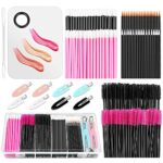 Disposable Makeup Applicators Kit, Shynek Makeup Mixing Palette with Spatula and Disposable Makeup Brushes Tools Mascara Wands, Lip Goss Applicat