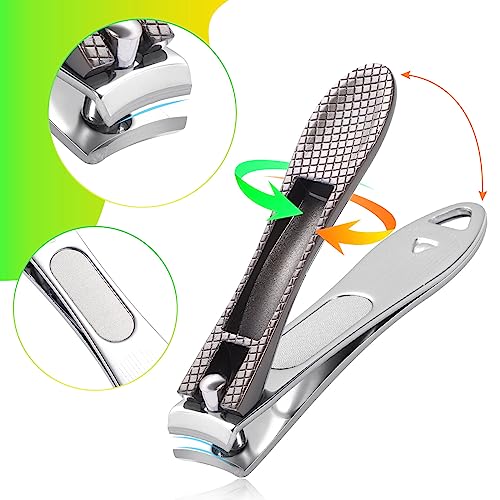 3Pcs Nail Clippers, Heavy Duty Nail Clippers Toenail Clippers with Box Stainless Steel Ultra Sharp Nail Cutter for Thick Fingernail Toenail Men a