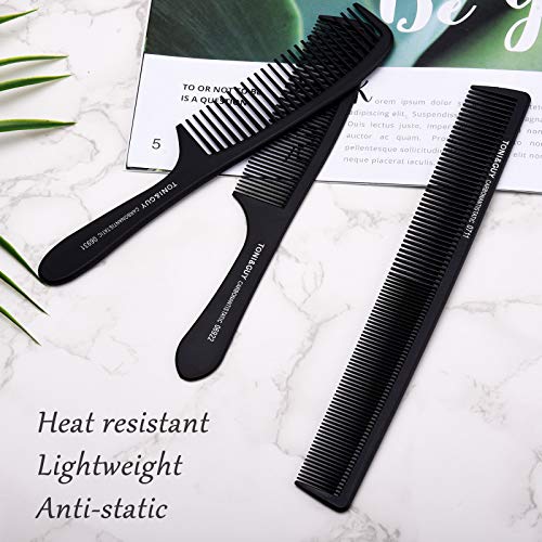 Phoetya 4 Pieces Wide Tooth Combs for Men, Professional Styling Comb Set, Curly Hair Combs, Heat Resistant Anti-static Cutting Combs, Detangling