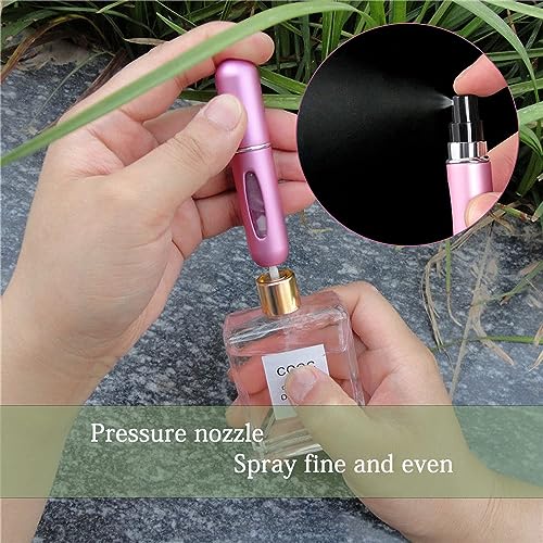 OBSGUMU 4PCS Perfume Atomiser Refillable, Mini Perfume Travel Bottle 5ML Spray Bottles, Portable for Perfume Aftershave Travel Holiday, Business