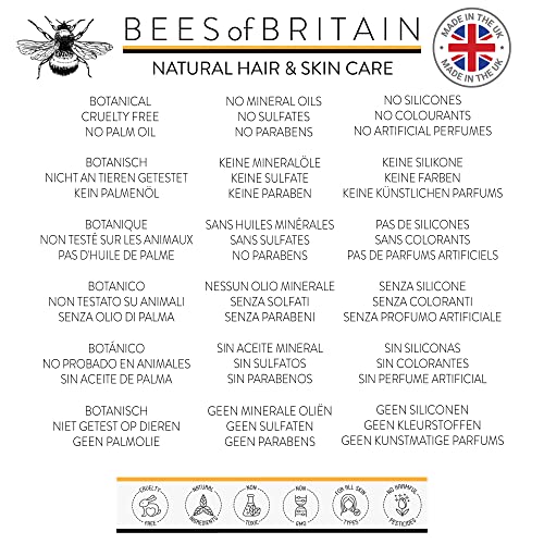 BEES of BRITAIN - 99% Natural Clarifying Shampoo, 250ml - Apple Cider Vinegar, Aloe & Lavender. Sulfate, Paraben & Silicone-Free. 5% Profit to Be