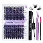 Individual Lashes D Curl Cluster Lashes Kit 12-16mm C3/C9 0.07mm DIY Lash Extensions Kit Individual Eyelash Clusters Kit Soft and Wispy Cluster E