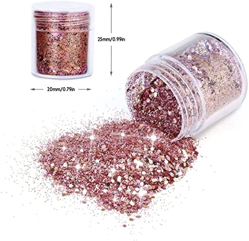DazSpirit 10pcs Chunky Glitter for Face, Body, and Hair, Glitter Festival Makeup Set - Safe for Body Hair Nail Eye Beauty Makeup Art Decorative f