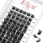 Lash Clusters DIY Eyelash Extensions 72 Pcs D Curl 10mm Cluster Eyelash Extensions Thin Stem Cluster Lashes Individual Lashes Cluster Lashes Wisp