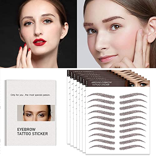 Eyebrow Tattoo Peel Off, 30 Pairs Stick on Eyebrows Stickers, Hair-Like Realistic Waterproof Transfers Fake Eyebrow Shaping Tattoo Longer Lasting
