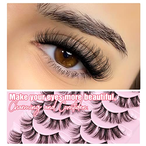 Clusters Eyelashes Russian Strip Lashes Individual DIY False Eyelashes D Curl Fluffy Fake Lashes that Look Like Extensions Wispy Natural Look Fau