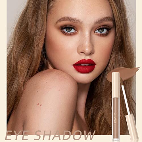 Matte Liquid Eyeshadow Set,8 Colours Smokey Black Nude Eyeshadow Highly Pigmented Long-Lasting Quick-Drying Women Eye Shadow Make Up Kits Gift (S