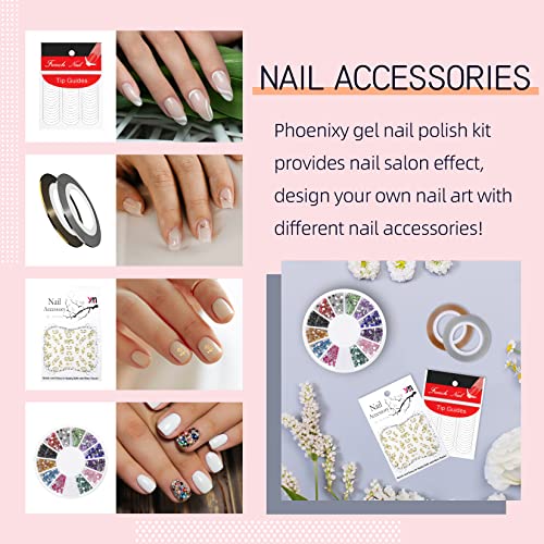 Gel Nail Polish Kit, Phoenixy 10 Colours Soak Off Gel Nail Kit with 36W U V LED Nail Lamp Gel Nail Starter Kit with Manicure Tools Nail Starter G