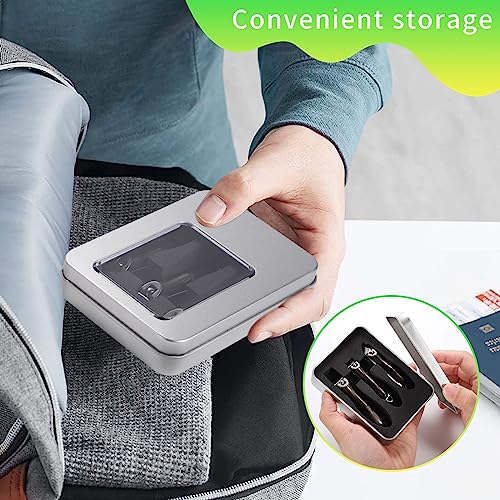 3Pcs Nail Clippers, Heavy Duty Nail Clippers Toenail Clippers with Box Stainless Steel Ultra Sharp Nail Cutter for Thick Fingernail Toenail Men a