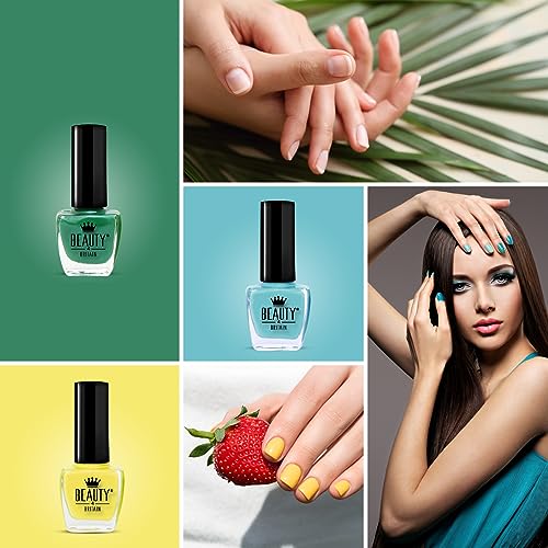 Beauty4Britain 24 x Nail Polish Varnish Set 24 Different Classic Glitter Pearl Colours EU Made