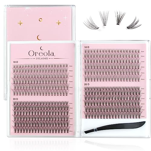 Oreola False Eyelashes Individual Natural Eyelash Individual Lashes Cluster for DIY at Home Ultra-Light Individual Cluster Lash Extensions 0.07C