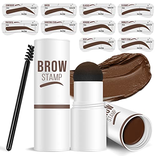 Cilrofelr Eyebrow Stamp and Stencil Kit, One Step Eyebrow Stamp and Shaping Kit with 10 Eyebrow Stencils, Brow Stamp Kit Blonde, Long Lasting, Wa